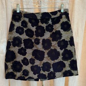 Sam Edelman metallic floral straight pencil mini short Size 0 navy/gold
